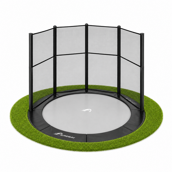 Akrobat Trampoline Primus Flat To The Ground 365 cm met half veiligheidsnet Zwart