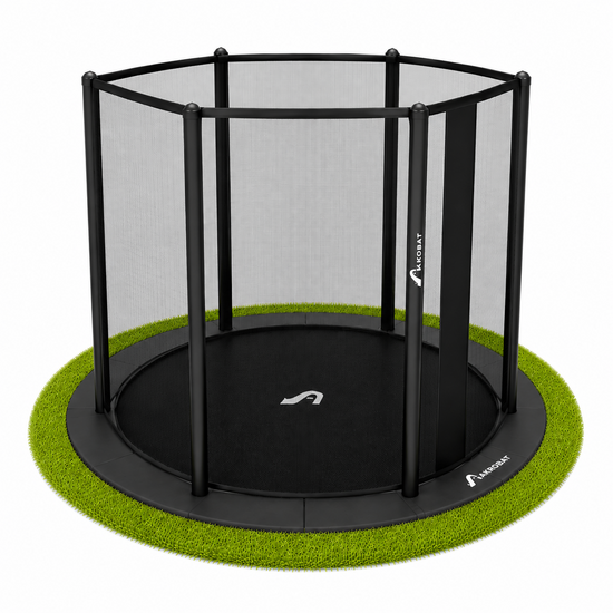 Akrobat Trampoline Primus Flat To The Ground 430 cm met veiligheidsnet Zwart