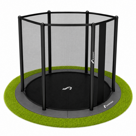 Akrobat Trampoline Orbit Flat To The Ground 305cm met Veiligheidsnet Antraciet