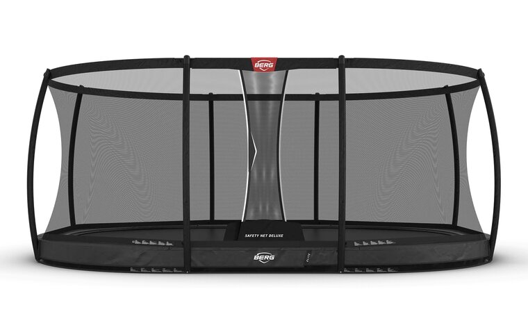 BERG Grand Elite InGround Trampoline - 520 x 345 cm - Safety Net Deluxe - Antraciet - Professioneel