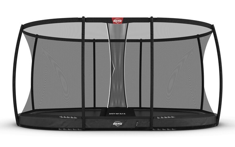 BERG Grand Elite InGround Trampoline - 520 x 345 cm - Safety Net DLX XL - Antraciet - Professioneel