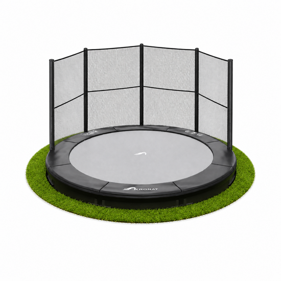 Akrobat Trampoline Primus Inground met half veiligheidsnet 305 cm Zwart