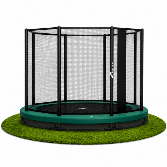 Akrobat Orbit Inground Trampoline - 305 cm - Heel net - Groen