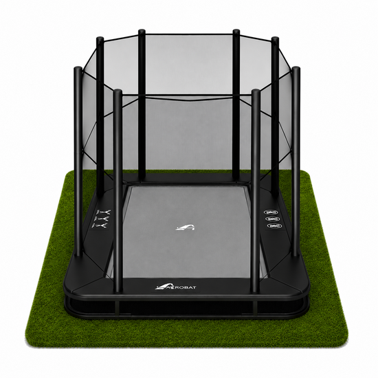 Akrobat Trampoline Primus Inground Rechthoek 335x244 cm Zwart met veiligheidsnet