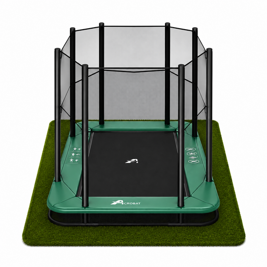 Akrobat Trampoline Primus Inground Rechthoek 335x244 cm Groen met veiligheidsnet