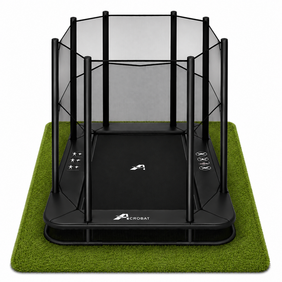 Akrobat Trampoline Orbit Inground 335x244 met veiligheidsnet Zwart / Zwart