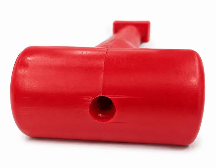 zijkant met schroefgat van Kunststof Sport - Rood - Touwladder - Geschikt voor &Oslash;16mm gewapend touw