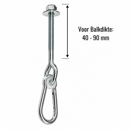 Schommelhaak met Karabijnhaak *M12 100mm**
