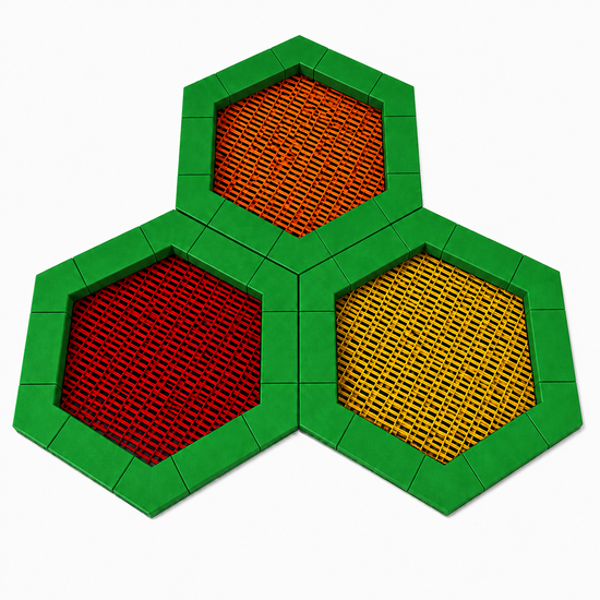 Bouncer Trampoline Hexagon - 201x174 cm - Combinatievoorbeeld