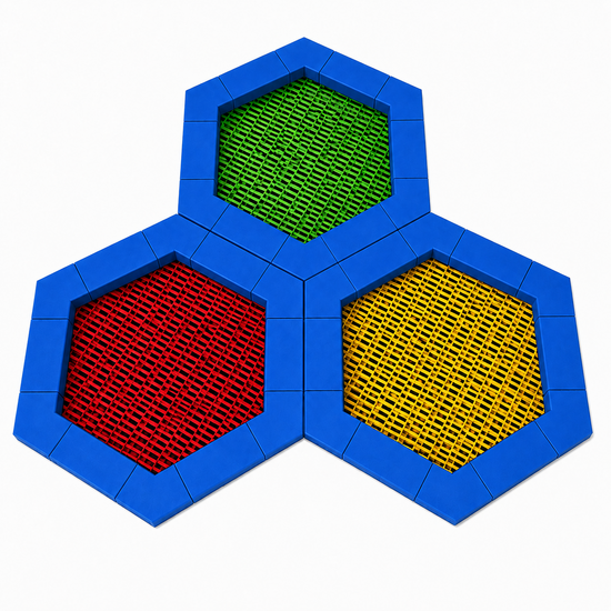 Bouncer Hexagon Trampoline - 249x216 cm - Maatwerk - Openbaar gebruik