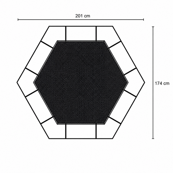 Bouncer Trampoline Hexagon - 201x174 cm