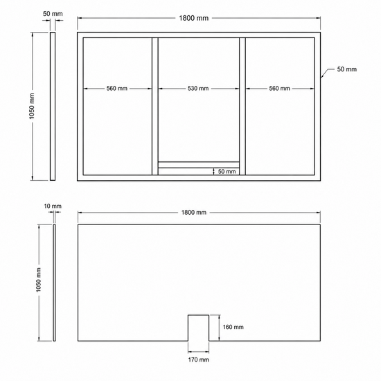 Afmetingen Securitglas Basketbalbord - 180x105 cm - Incl. Dunk Basketbalring