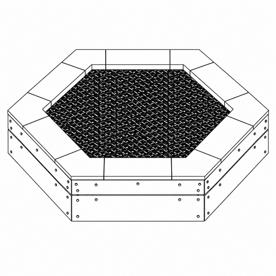 Bouncer Trampoline Hexagon - 201x174 cm