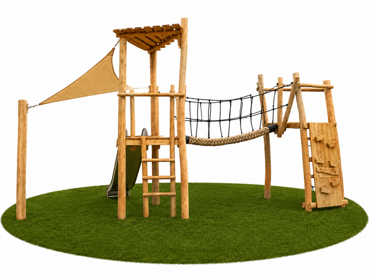 Robinia houten speeltoren Brugloop