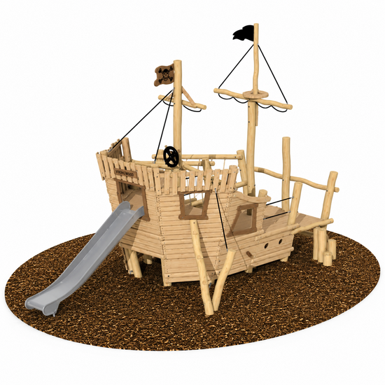 Eco-Play Robinia Piratenboot Albatros Achtersteven Openbaar