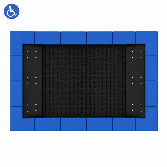 Bouncer Rechthoek Trampoline - 286x190 cm - Blauwe rand - Inclusief