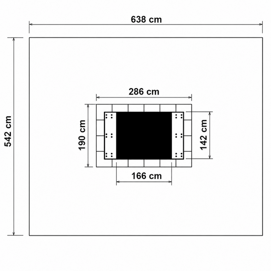 Bouncer Rechthoek Trampoline - 286x190 cm - Blauwe rand - Inclusief
