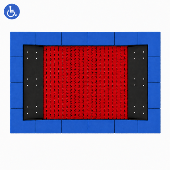 Bouncer Rechthoek Trampoline - 286x190 cm - Blauwe rand - Inclusief