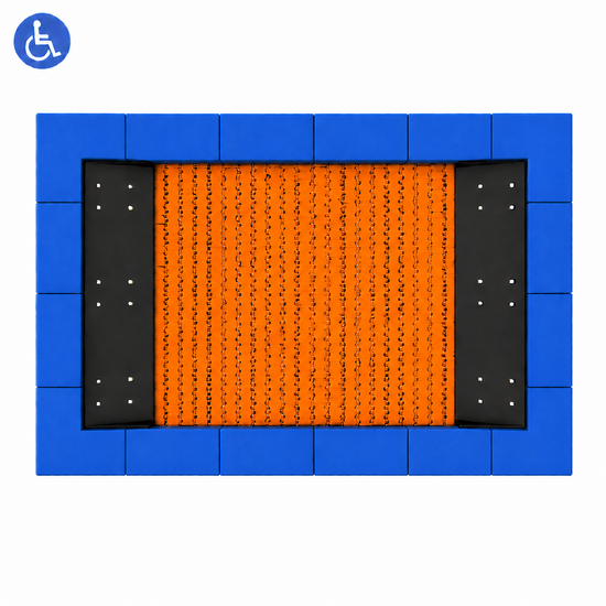 Bouncer Rechthoek Trampoline - 286x190 cm - Blauwe rand - Inclusief