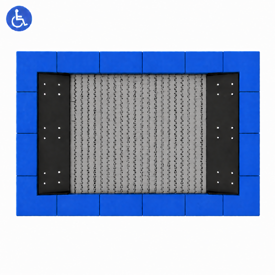 Bouncer Rechthoek Trampoline - 286x190 cm - Blauwe rand - Inclusief