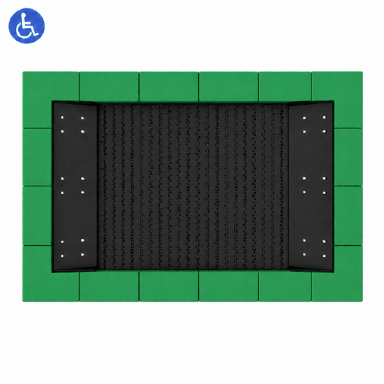 Bouncer Rechthoek Trampoline - 286x190 cm - Groene rand - Inclusief