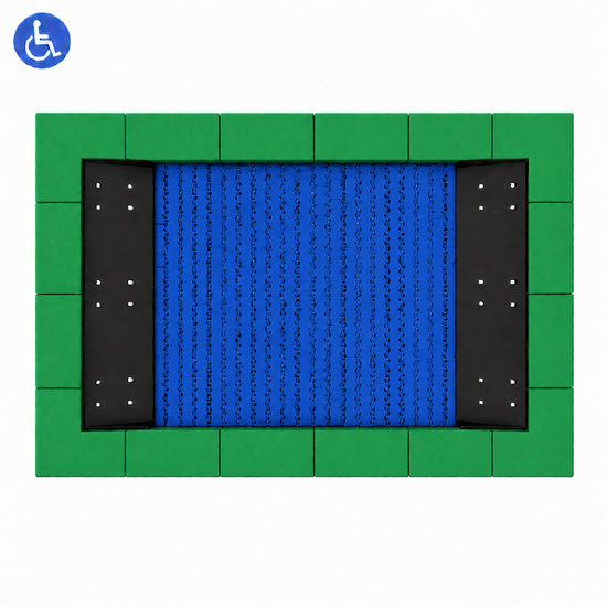 Bouncer Rechthoek Trampoline - 286x190 cm - Groene rand - Inclusief