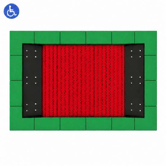 Bouncer Rechthoek Trampoline - 286x190 cm - Groene rand - Inclusief