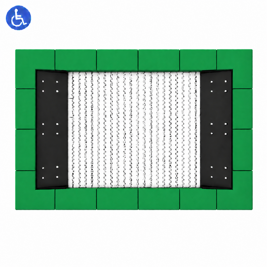 Bouncer Rechthoek Trampoline - 286x190 cm - Groene rand - Inclusief