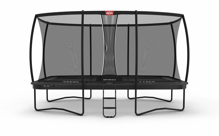 BERG Ultim Elite Regular Trampoline - 500 x 300 cm - Safety Net DLX XL - Antraciet - Professioneel