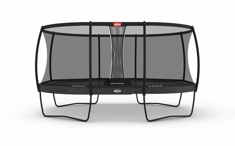 BERG Grand Elite Regular Trampoline - 520 x 345 cm - Safety Net Deluxe - Antraciet - Professioneel
