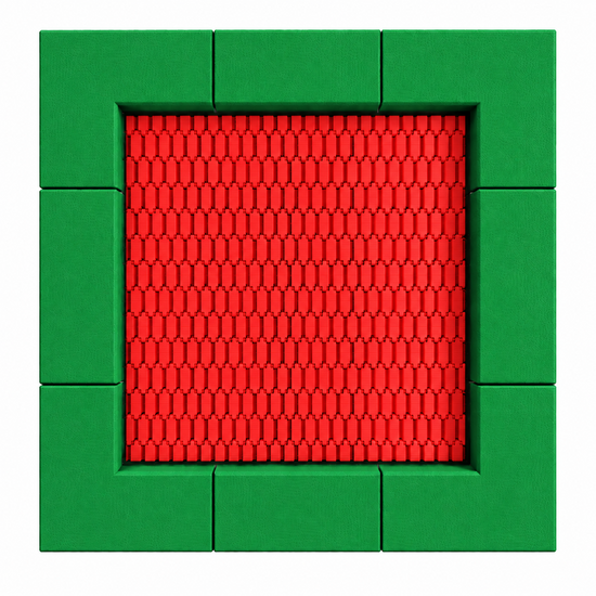 Bouncer Vierkant Trampoline - 142x142 cm - Groene rand - Openbaar gebruik