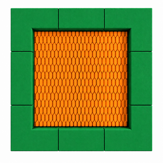 Bouncer Vierkant Trampoline - 142x142 cm - Groene rand - Openbaar gebruik