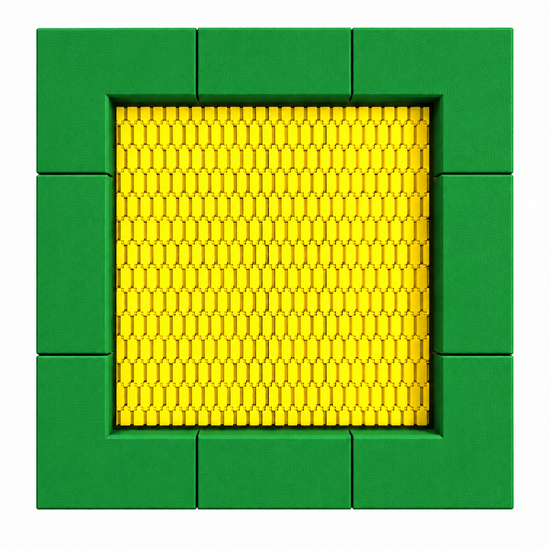 Bouncer Vierkant Trampoline - 142x142 cm - Groene rand - Openbaar gebruik