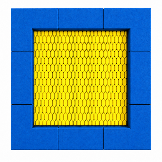 Bouncer Vierkant Trampoline - 142x142 cm - Blauwe rand - Openbaar gebruik