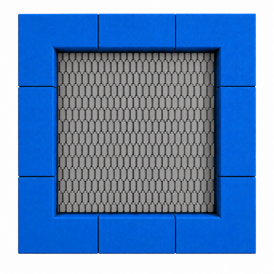 Bouncer Vierkant Trampoline - 142x142 cm - Blauwe rand - Openbaar gebruik