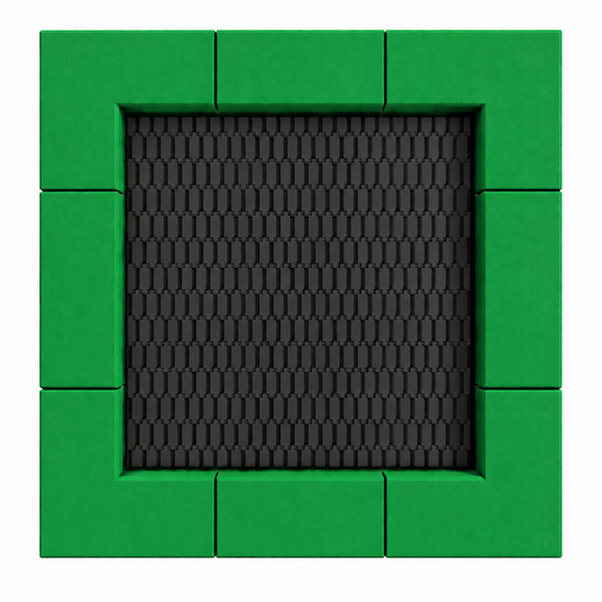 Bouncer Vierkant Trampoline - 190x190 cm - Groene rand - Openbaar gebruik
