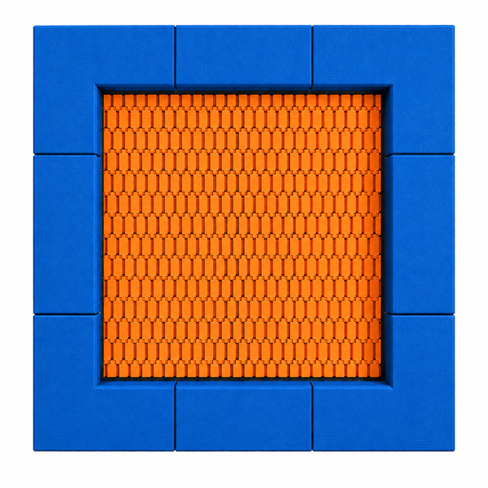 Bouncer Vierkant Trampoline - 238x238 cm - Blauwe rand - Openbaar gebruik