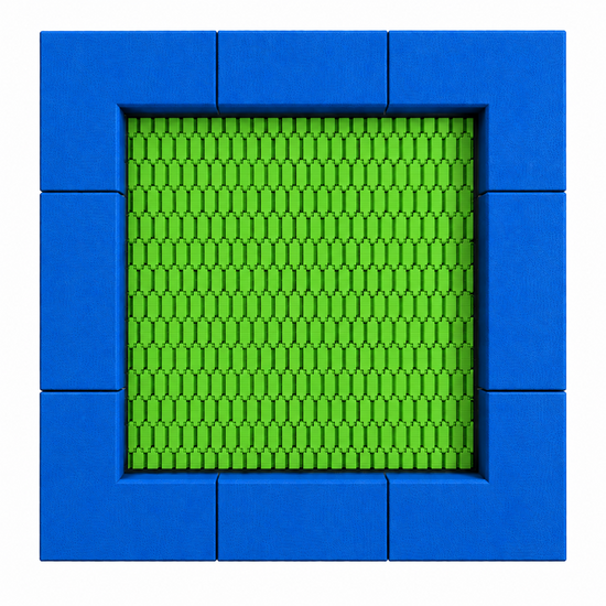 Bouncer Vierkant Trampoline - 238x238 cm - Blauwe rand - Openbaar gebruik