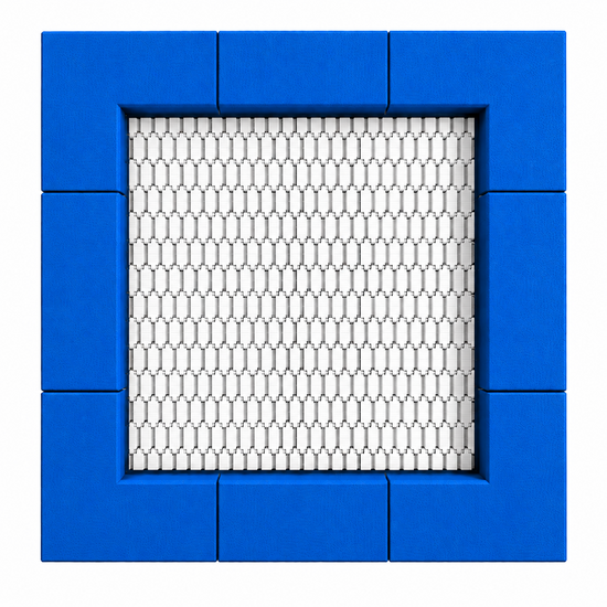 Bouncer Vierkant Trampoline - 238x238 cm - Blauwe rand - Openbaar gebruik