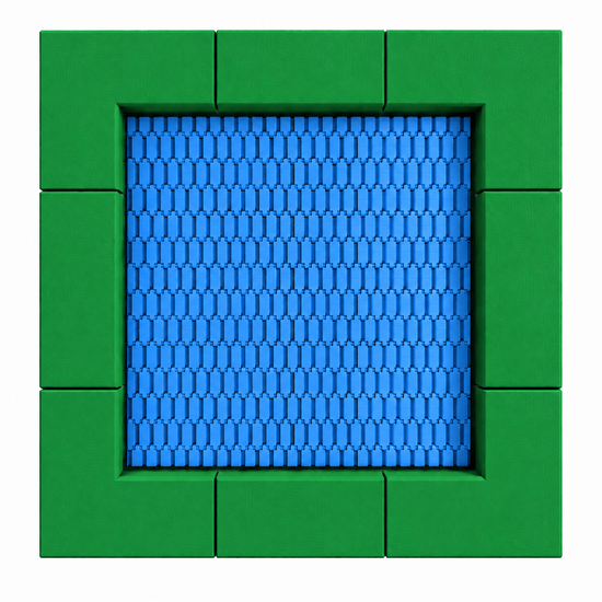 Bouncer Vierkant Trampoline - 238x238 cm - Groene rand - Openbaar gebruik