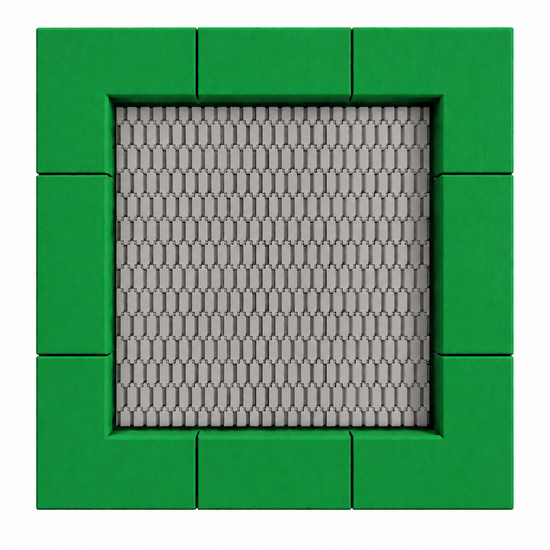 Bouncer Vierkant Trampoline - 238x238 cm - Groene rand - Openbaar gebruik