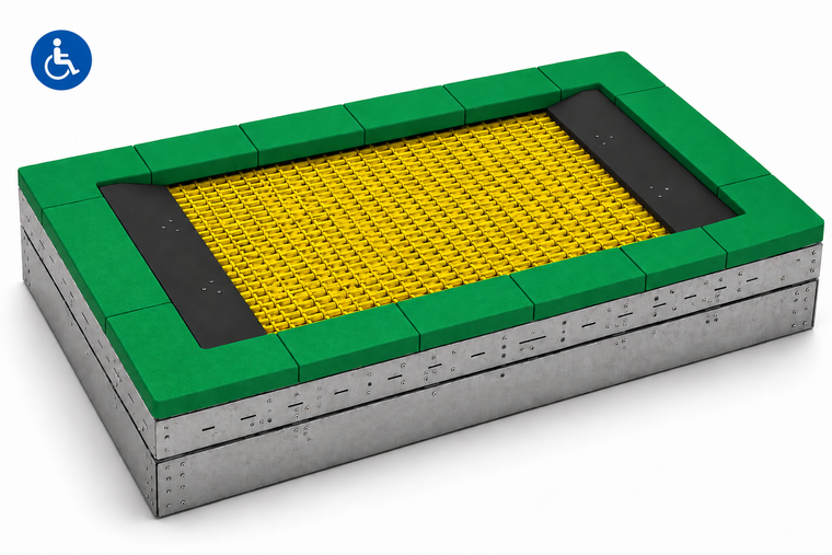 Bouncer Rechthoek Trampoline - 286x190 cm - Groene rand - Inclusief