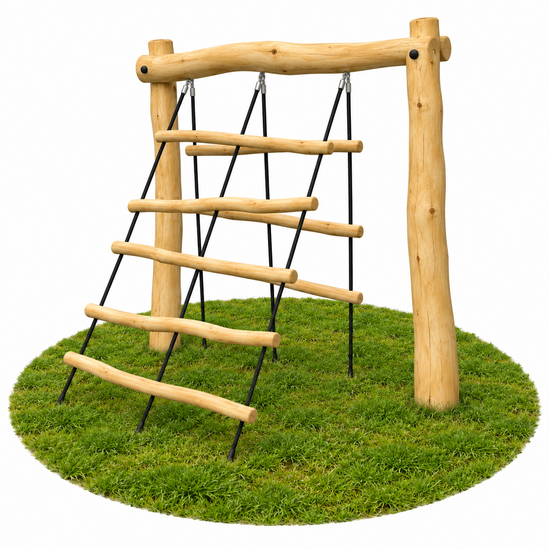 Robinia Dubbele Klimwand met schuine houten sporten (Serie 35)