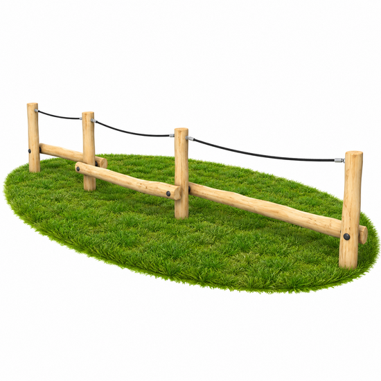 Robinia Driedubbele Evenwichtsbalk Met Gewapend Touw Openbaar (Serie 29)