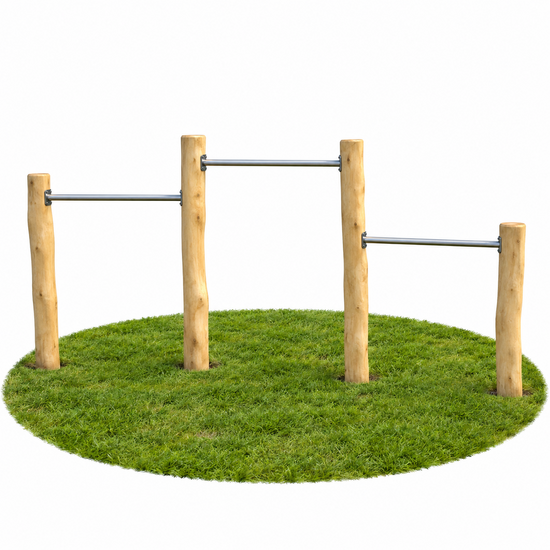 Duikelstang 120 cm met Robinia Palen Trio Openbaar