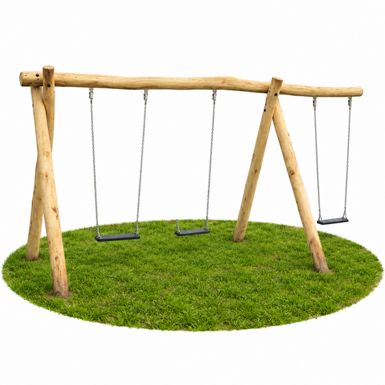 Robinia Schommel met uitsteek en 3 schommelzitjes Openbaar