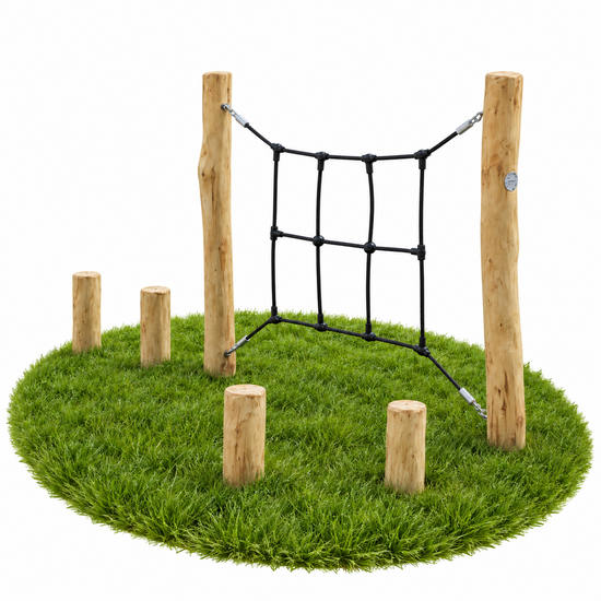 B-Play Robinia Verticaal Klimnet met Stappalen Openbaar - Module 2