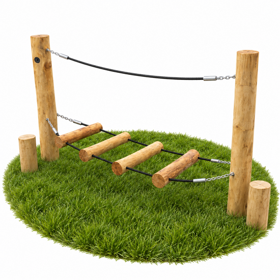 B-Play Robinia Wiebelbrug Klein met Stappalen Openbaar - Module 3B-Play Robinia Wiebelbrug Klein met Stappalen Openbaar - Modul
