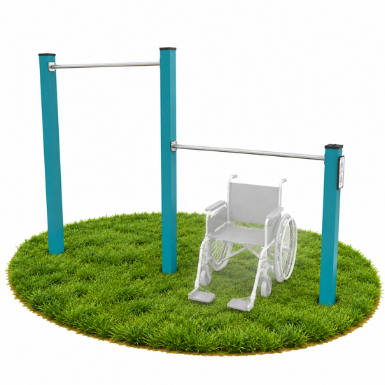 Outdoor Workout Inclusive Double Pull-up Bar Turquoise
