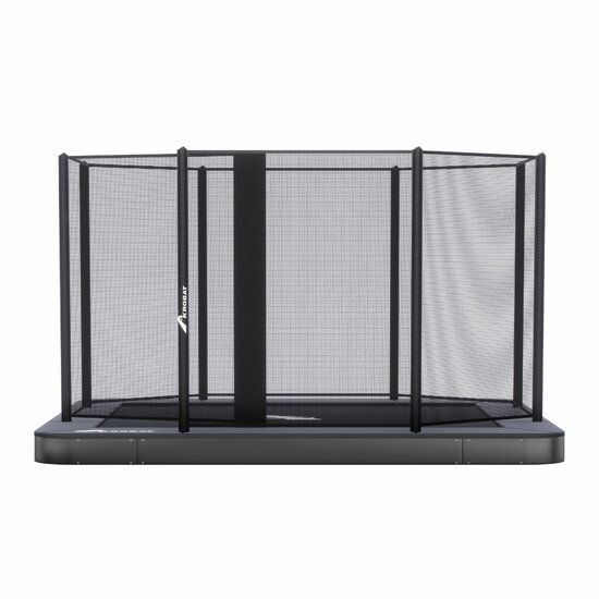 Akrobat Trampoline Orbit Flat To The Ground 305x183 cm met Veiligheidsnet Antraciet